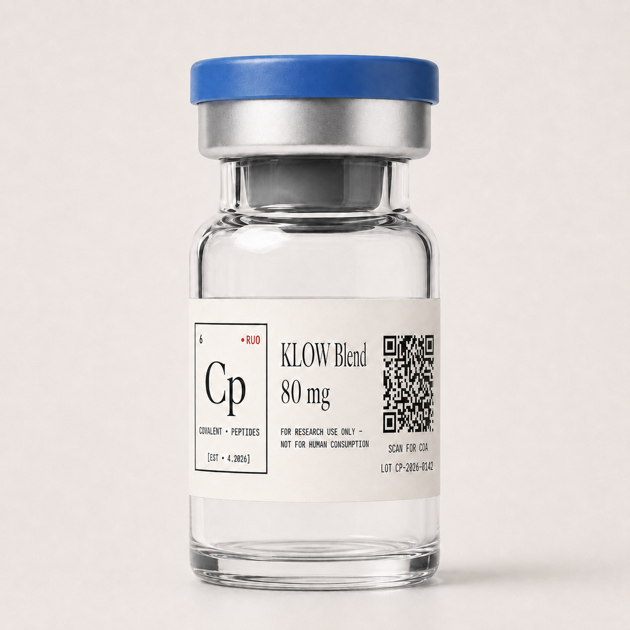 KLOW Blend 80 mg research-use-only multi-compound research blend vial — Covalent Peptides
