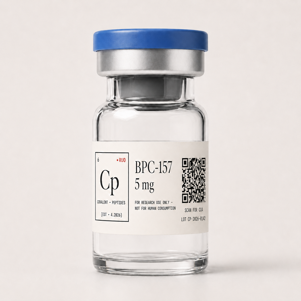 BPC-157 5 mg research-use-only peptide vial — Covalent Peptides