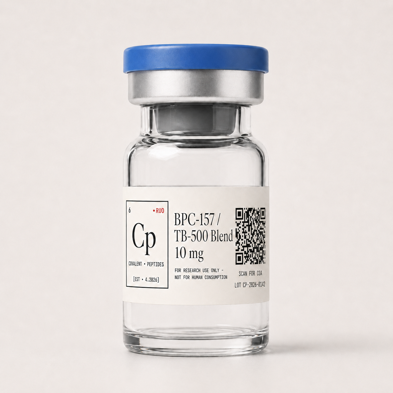 BPC-157 / TB-500 Blend 10 mg research-use-only peptide vial — Covalent Peptides